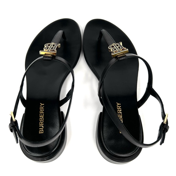 BURBERRY Emily TB Logo Slingback Thong Monogram Leather Sandal EU 36 - US 6 - Picture 12 of 14